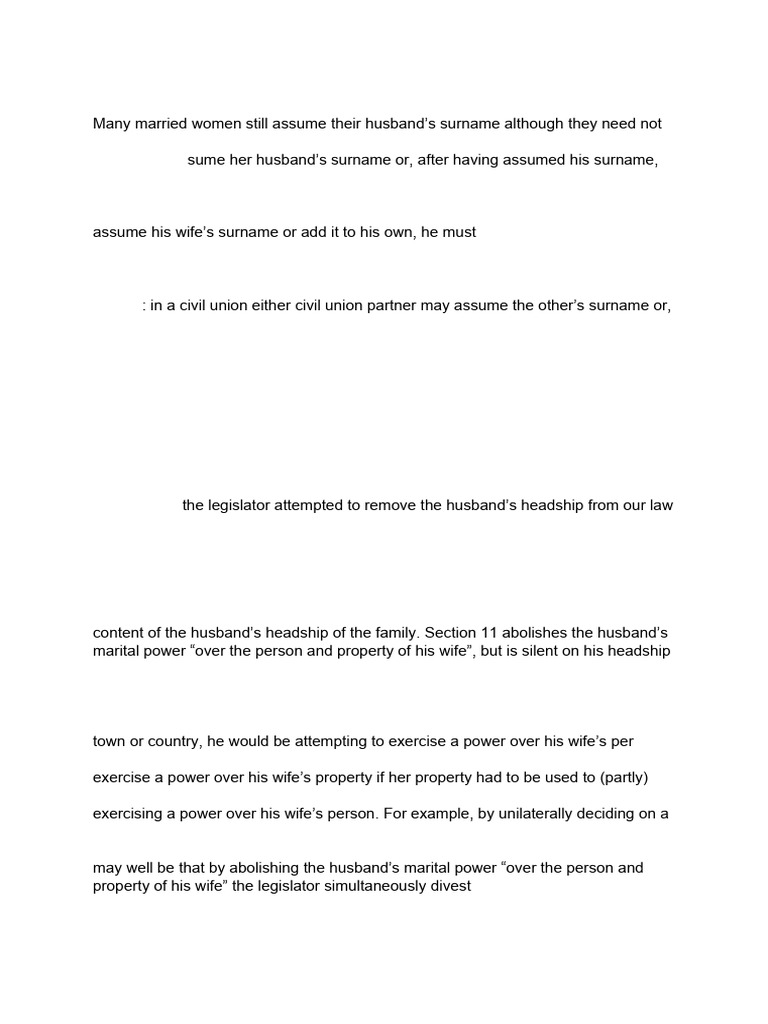 Gender Equality in Family Naming Rights | PDF | Marriage | Law