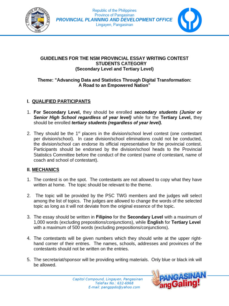 6 - Essay Writing Sec. Ter. Provincial Guidelines | PDF | Career & Growth