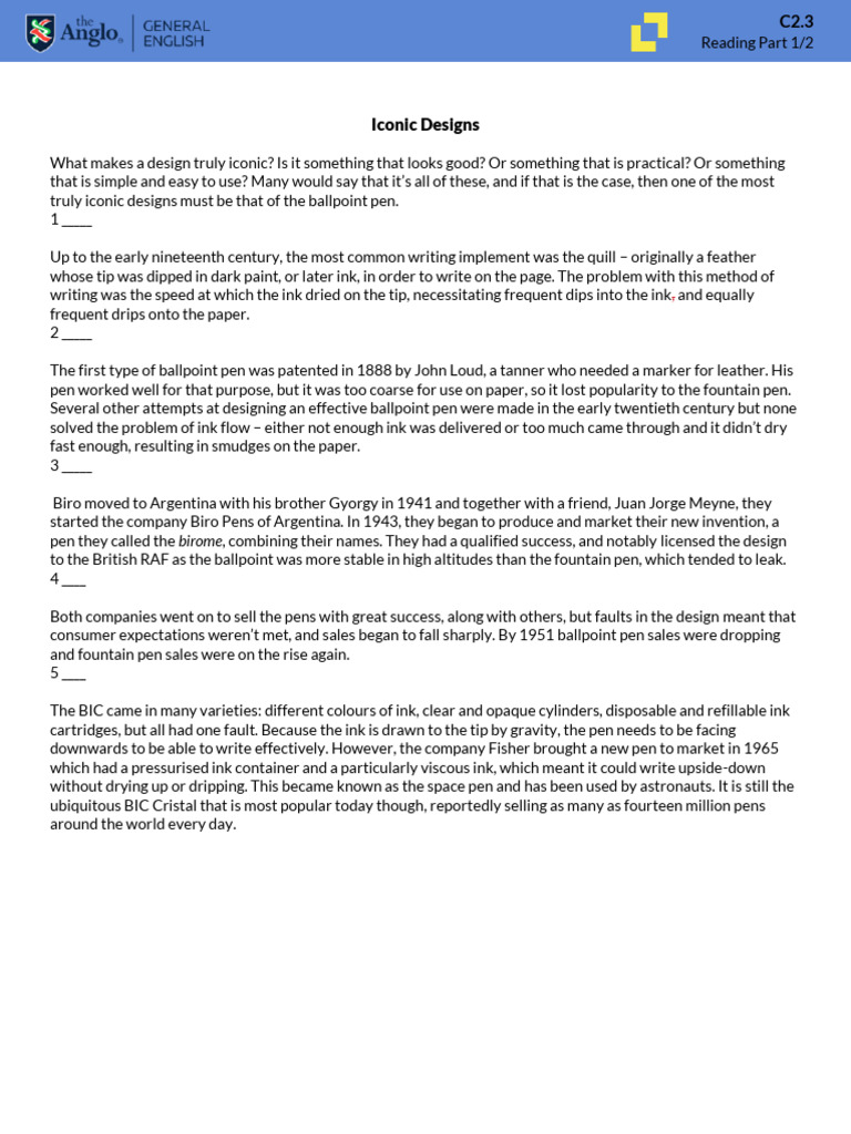 GE C2.3 Text 1A | PDF