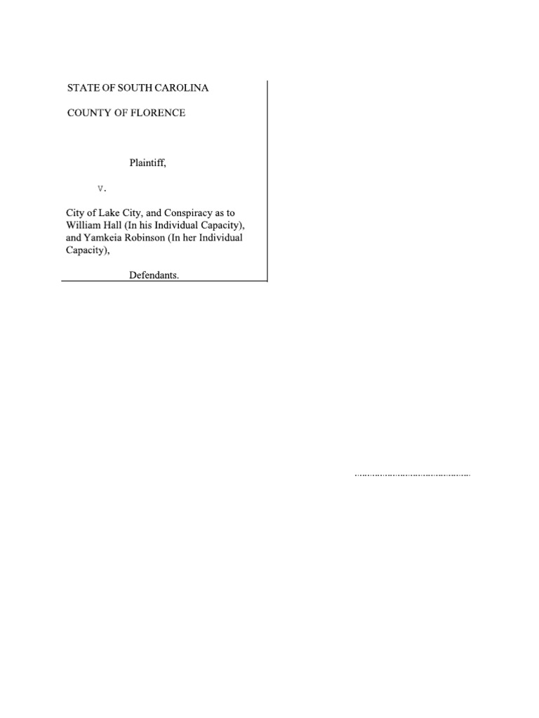 Joseph Cooper v. City of Lake City, William Hall and Yamekia Robinson ...
