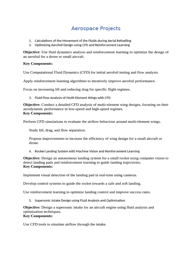 Aerospace Projects | PDF