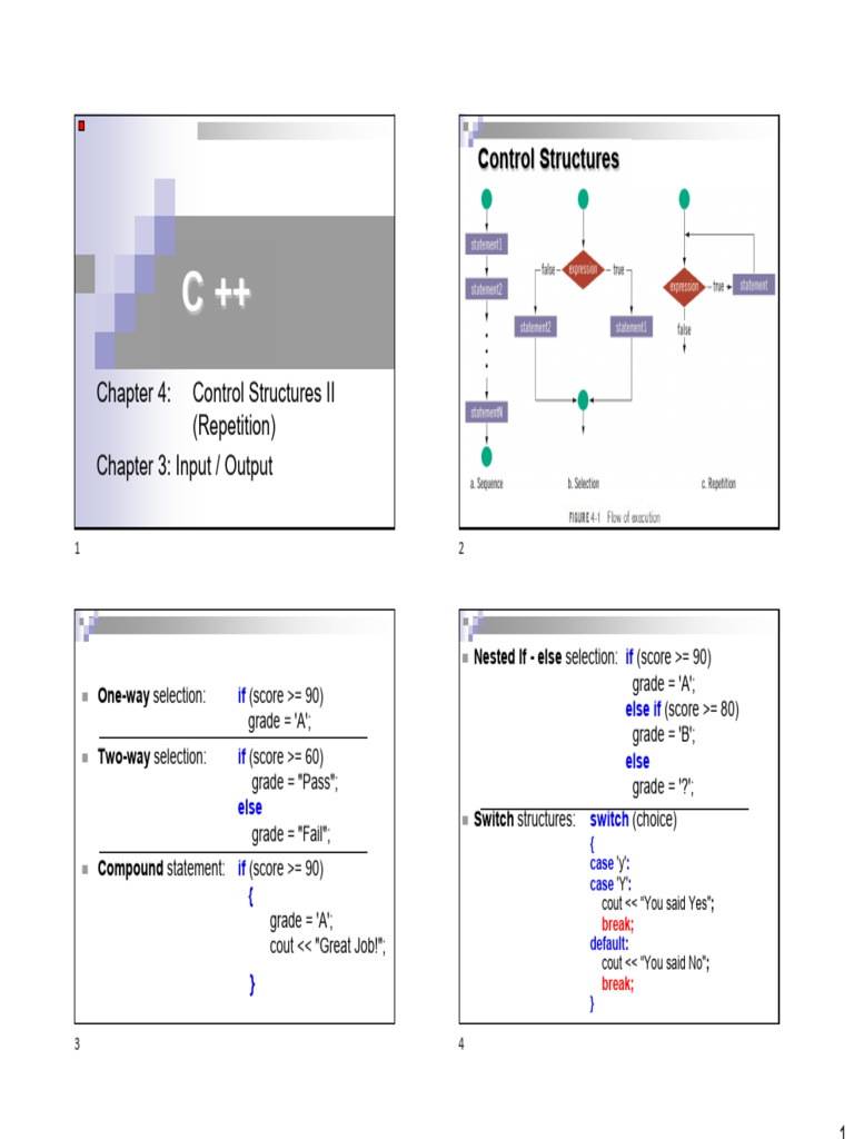 Ch4 Control Structures II (Repitition) | PDF