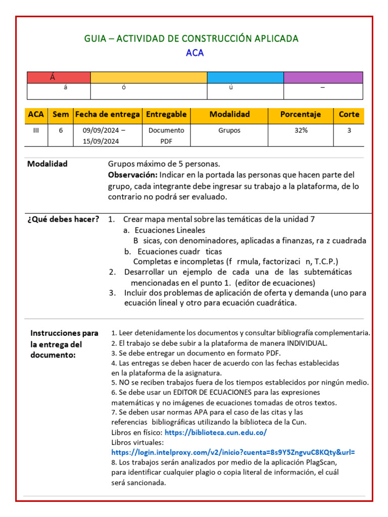 Guia de Actividad de Construção ACA | PDF | Ciência cognitiva