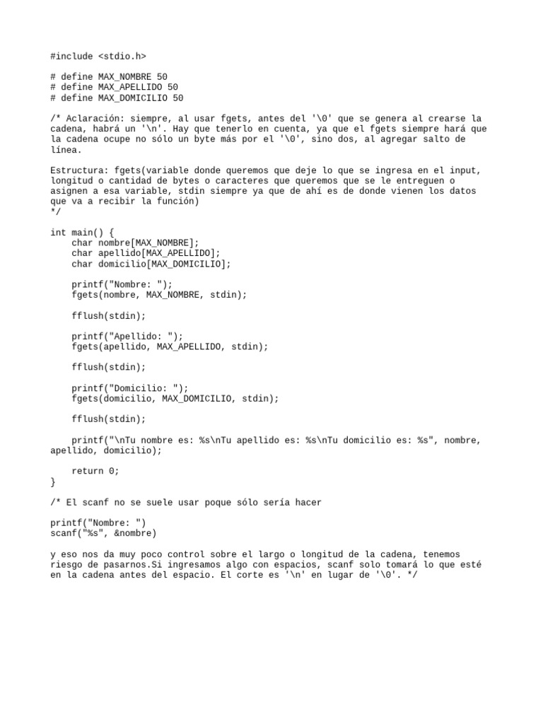 Apunte Fgets | PDF