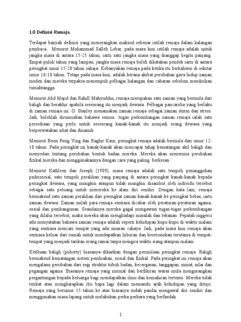 Definisi Remaja Pdf