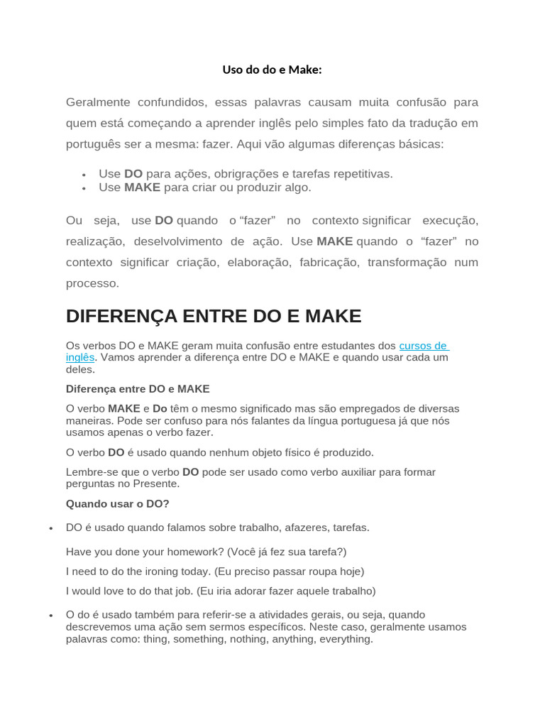 Uso do do e make pdf