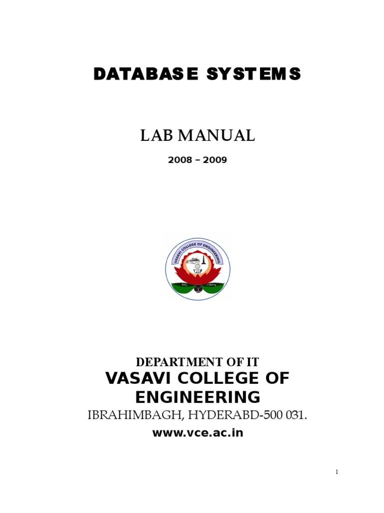 NEW DBMS Lab Manual Databases Data Management