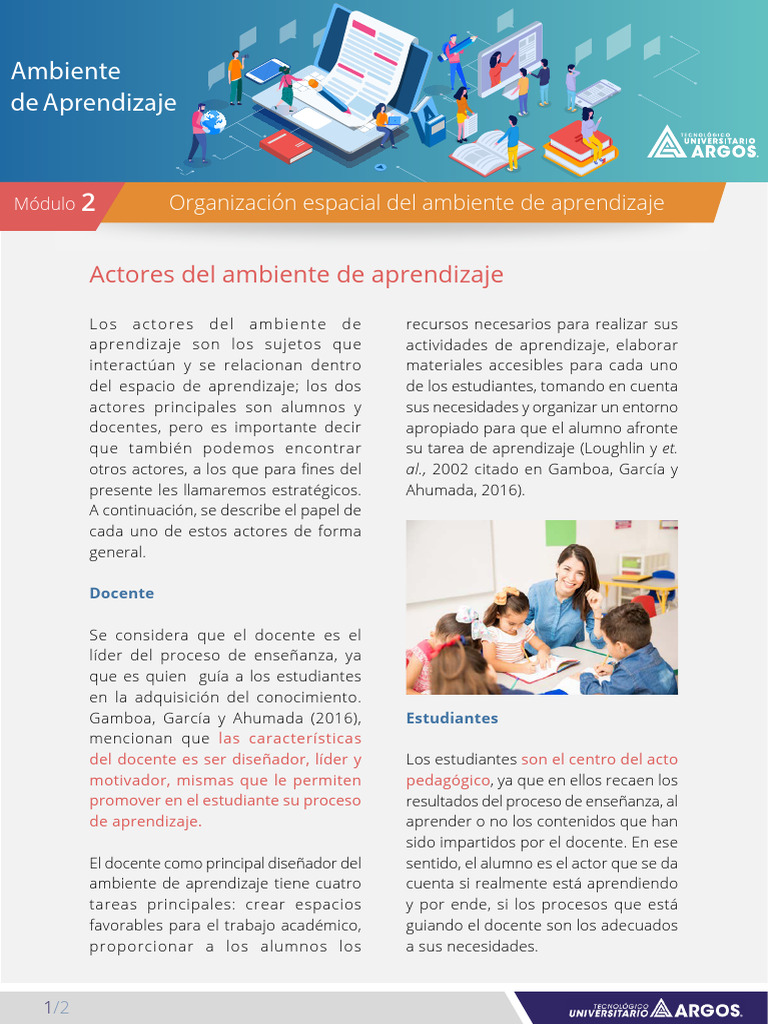 Actores Del Ambiente de Aprendizaje | PDF