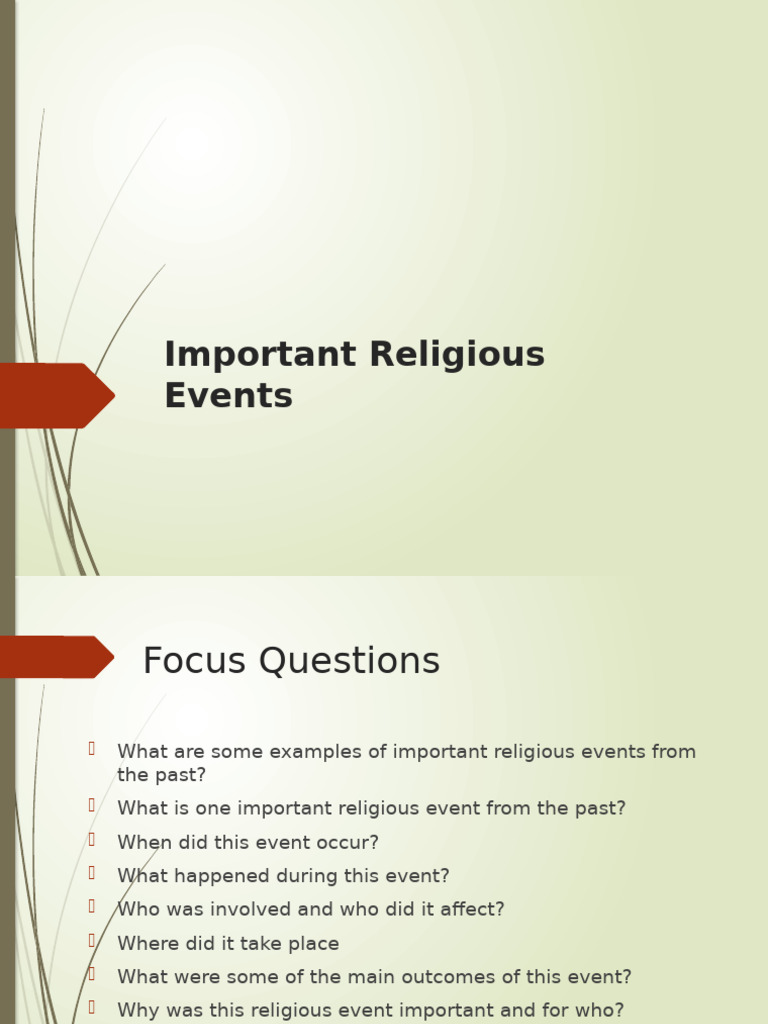 Important Religious Events U3M3 | PDF