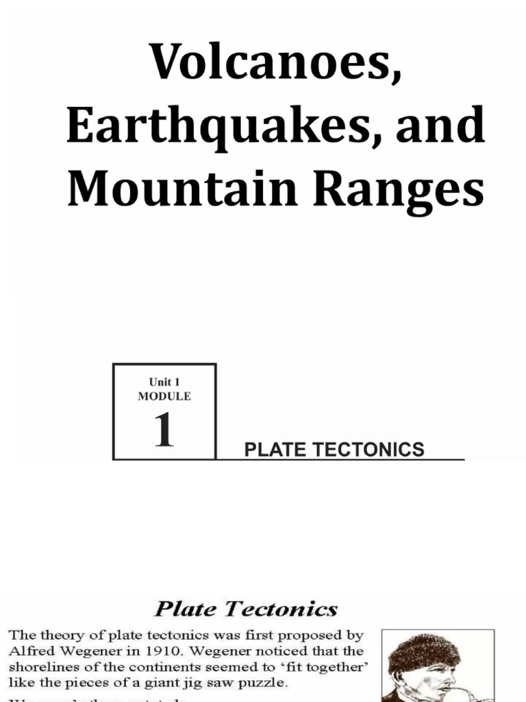 Volcanoes Earthquakes And Mountain Range Pdf