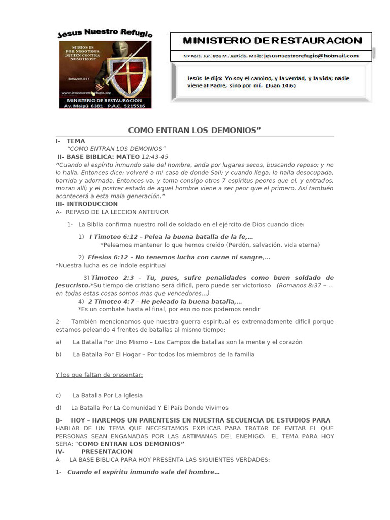 COMO ENTRAN LOS Demonios | PDF