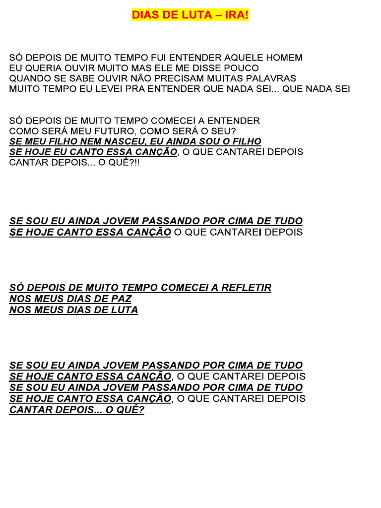 Dias de Luta - Ira! | PDF