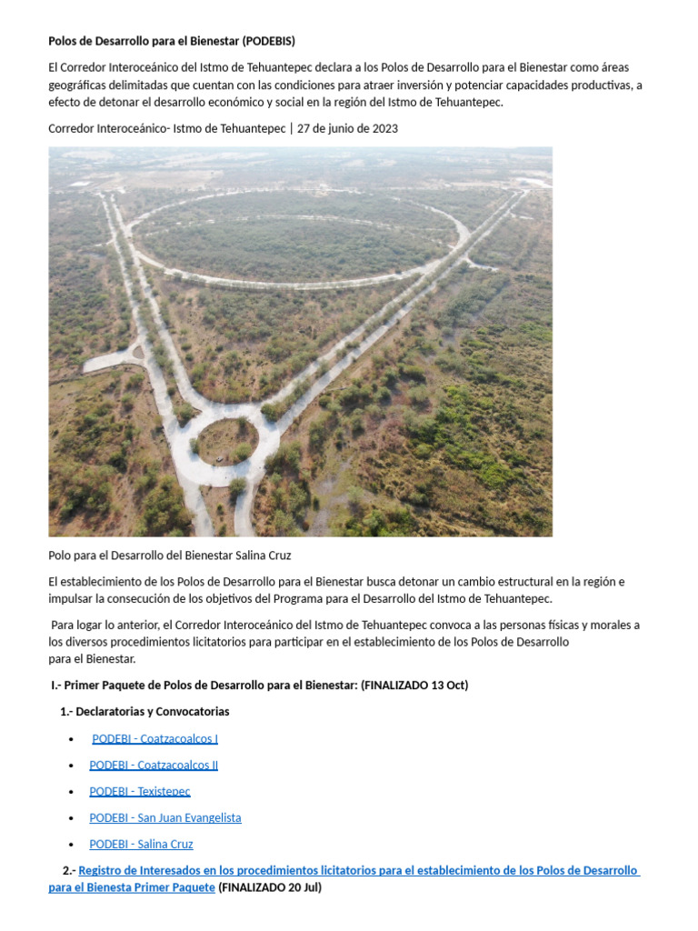 Polos de Desarrollo para El Bienestar | PDF