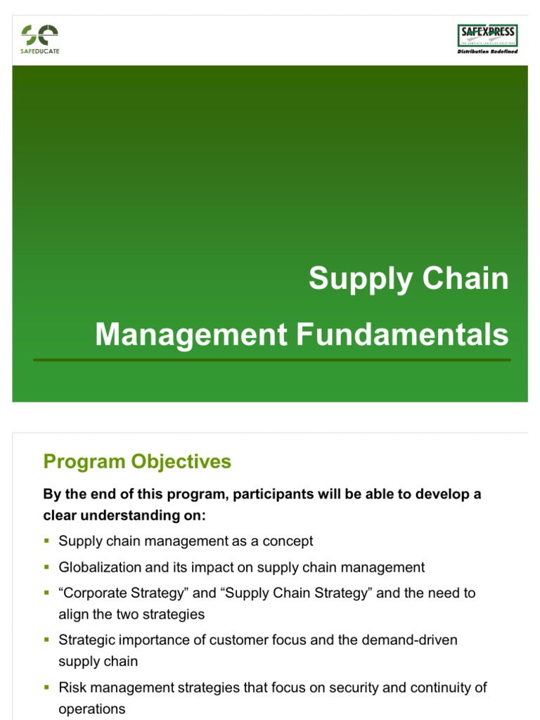 Fundamentals of Supply Chain Management Final | PDF | Supply Chain ...