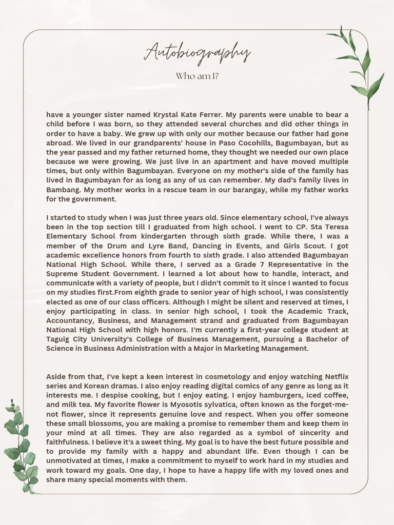 Beige Elegant Watercolor Background Notes A4 Document | PDF