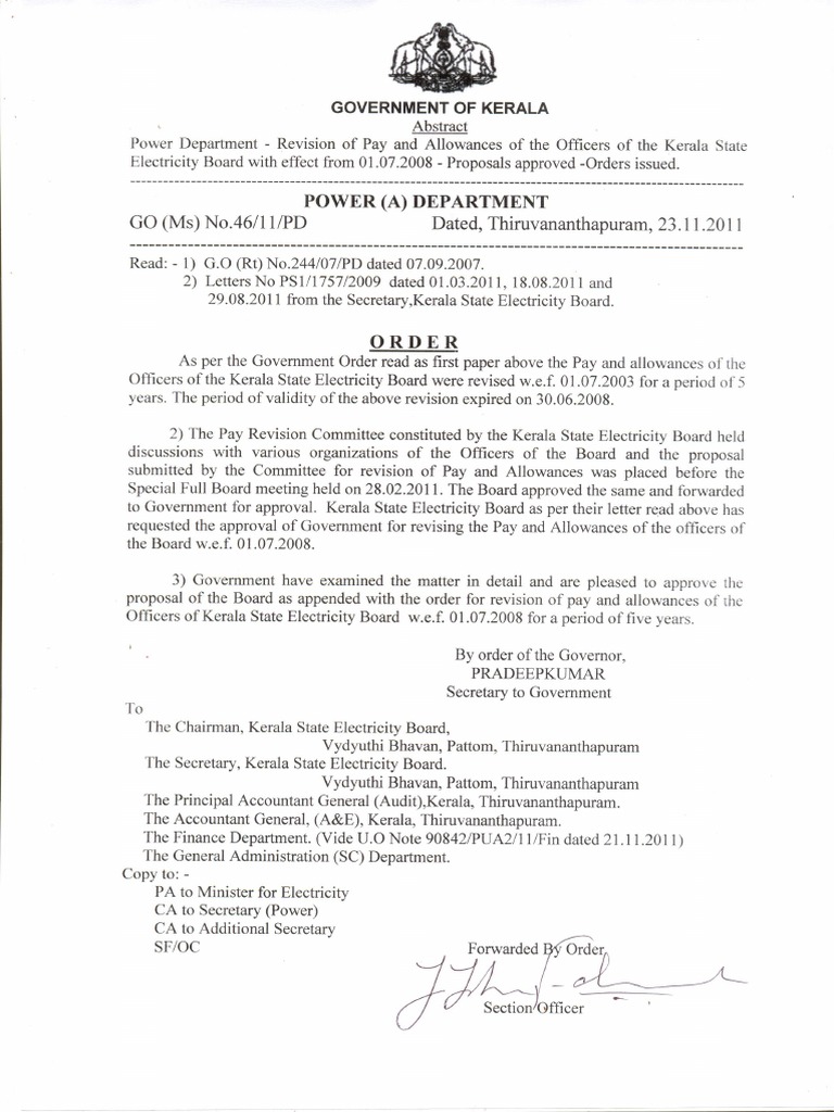 Kseb Pay Revision Go PDF