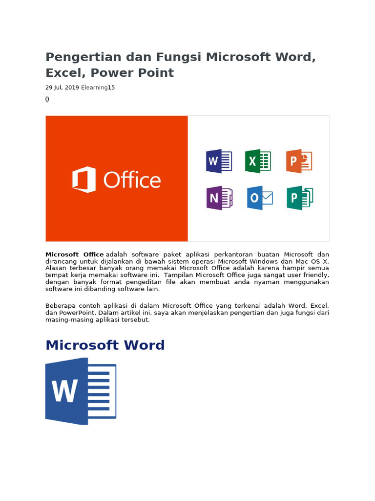Pengertian Dan Fungsi Microsoft Word | PDF
