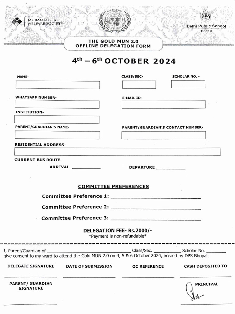 Gold MUN 2.0 Form | PDF