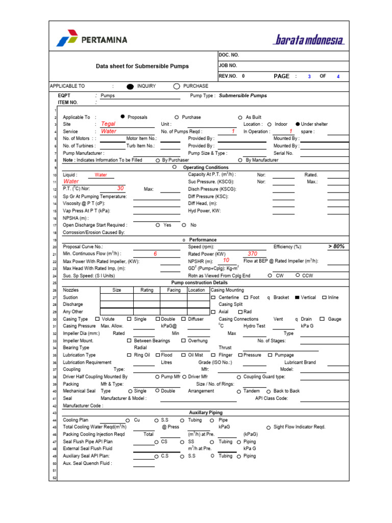 Data Sheet For Submersible Pumps QDX6 | PDF