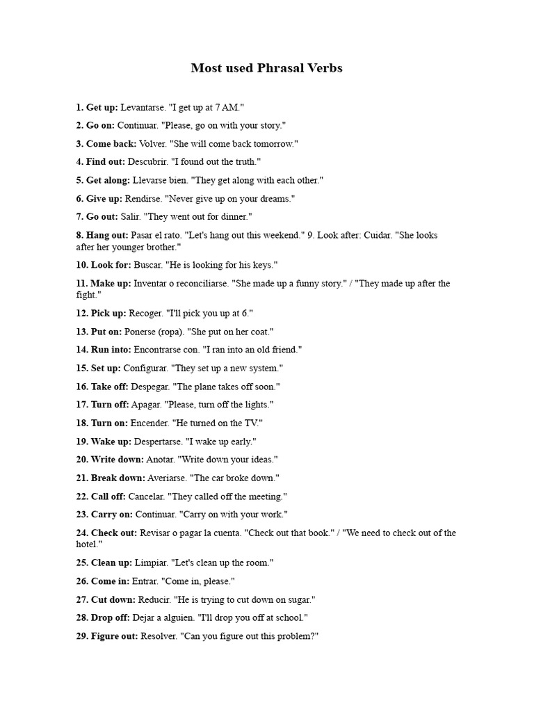Common Phrasal Verbs Explained | PDF