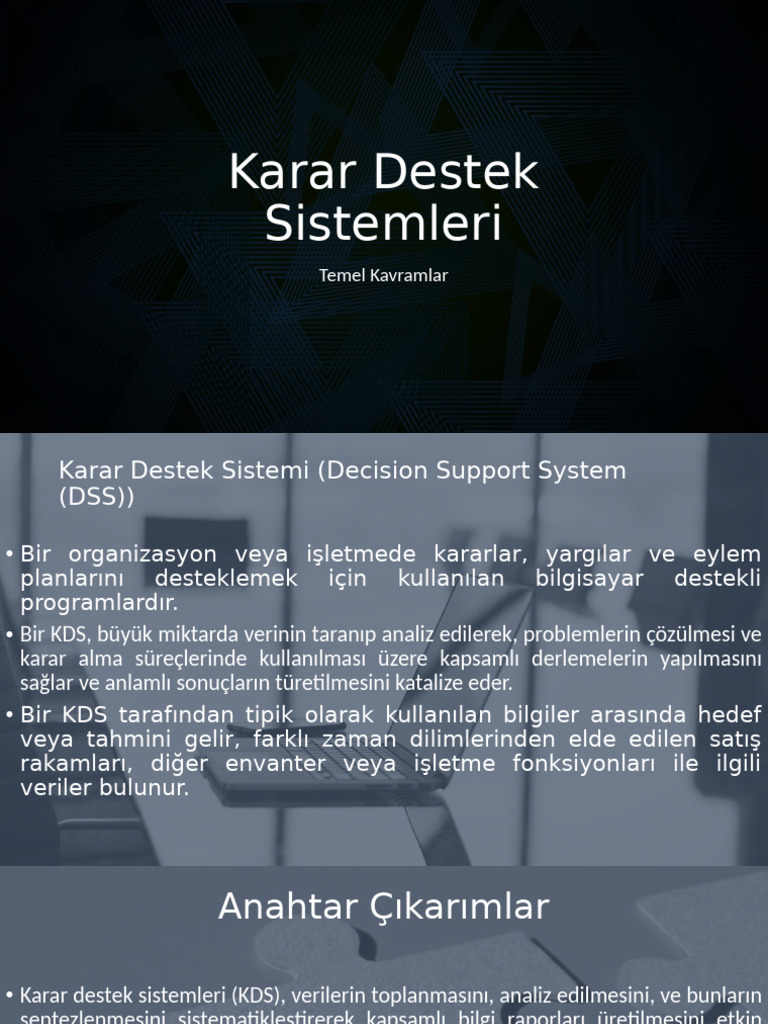 Karar Destek Sistemleri Temel Kavramlar | PDF