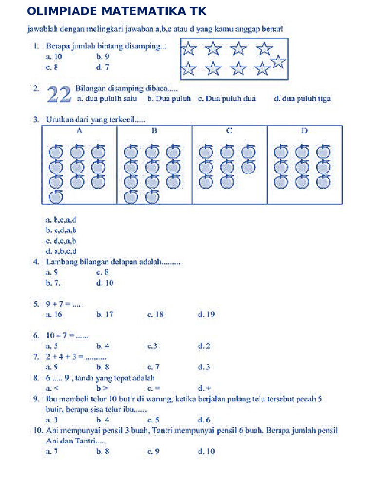 Olimpiade Matematika TK | PDF