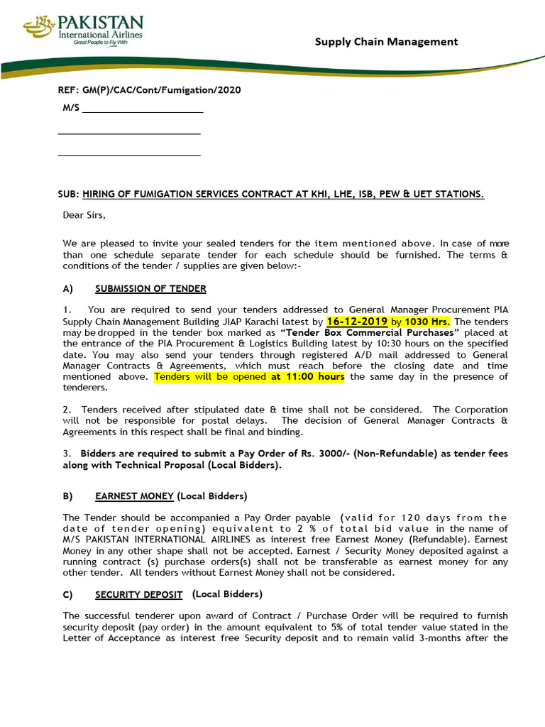 Fumigation Contract | PDF