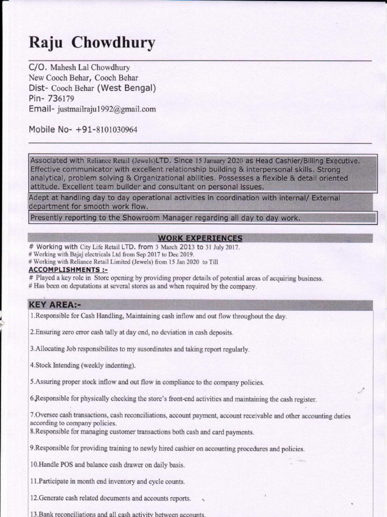 Raju C CV | PDF