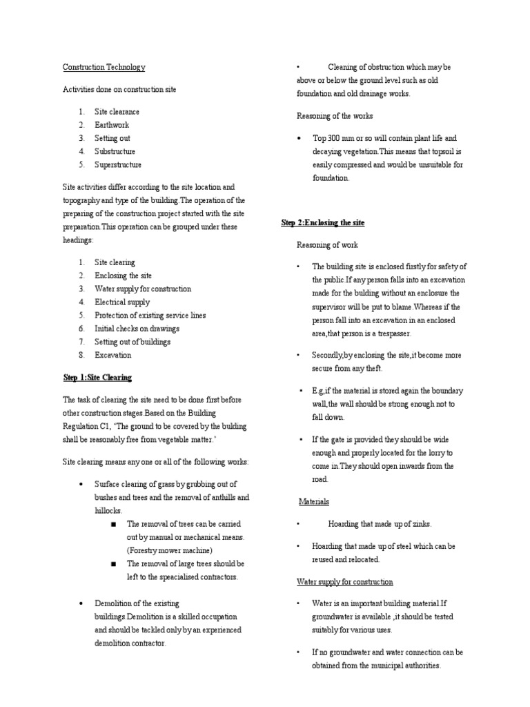 Site Clearance | PDF | Topsoil | Excavation (Archaeology)