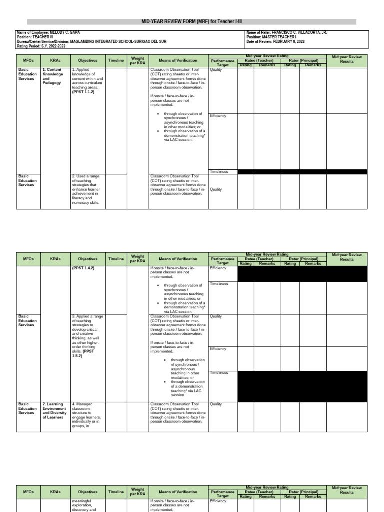 MID-YEAR-REVIEW-FORM-2023 | PDF
