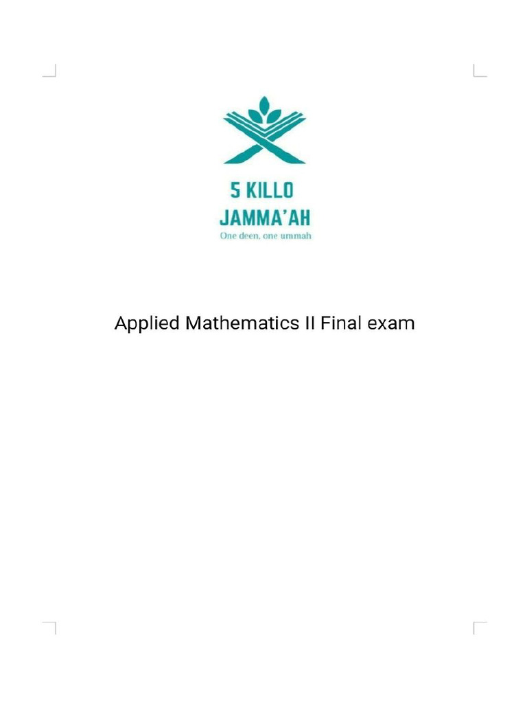 Applied Maths2 Final Exam | PDF