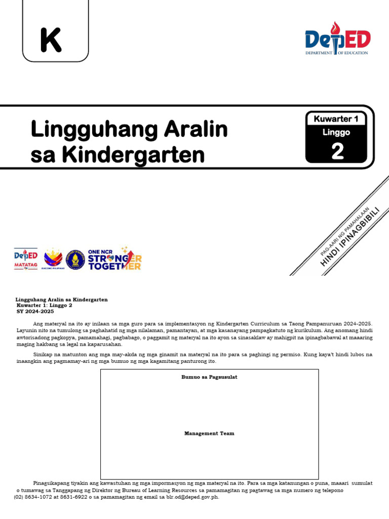 RevisedPDO WEEK 2 KINDERGARTEN LINGGUHANG - VER2 | PDF