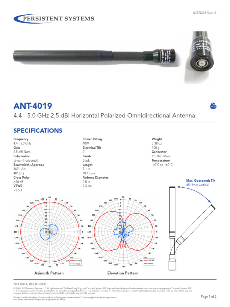 03EN326 ANT-4019 Rev. A | PDF