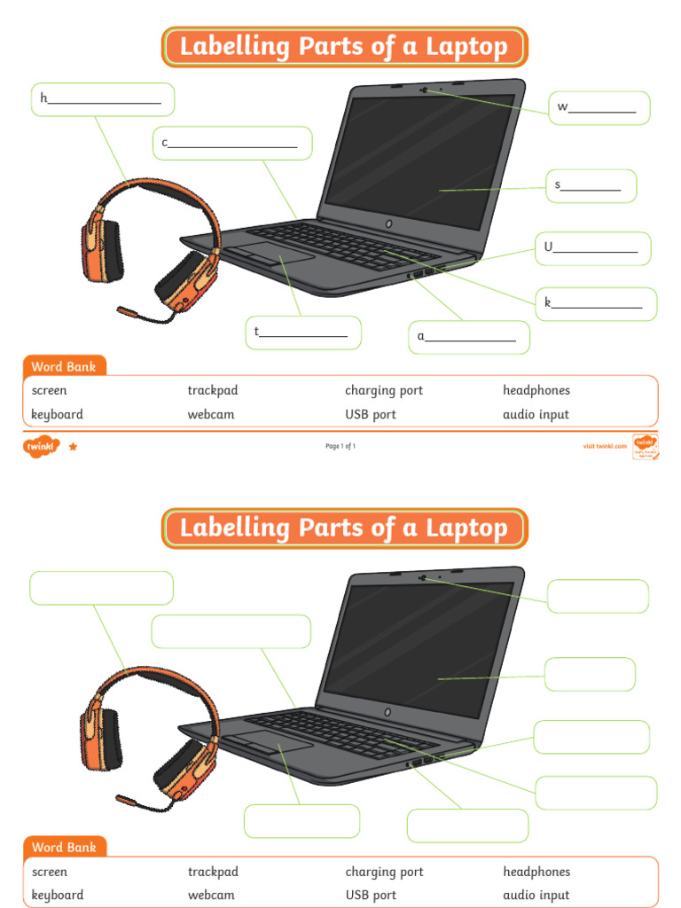 ks1 Labelling A Laptop Activity Sheet - Ver - 3 | PDF