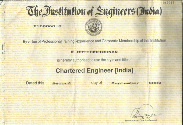 Charted Engineer Certificate | PDF