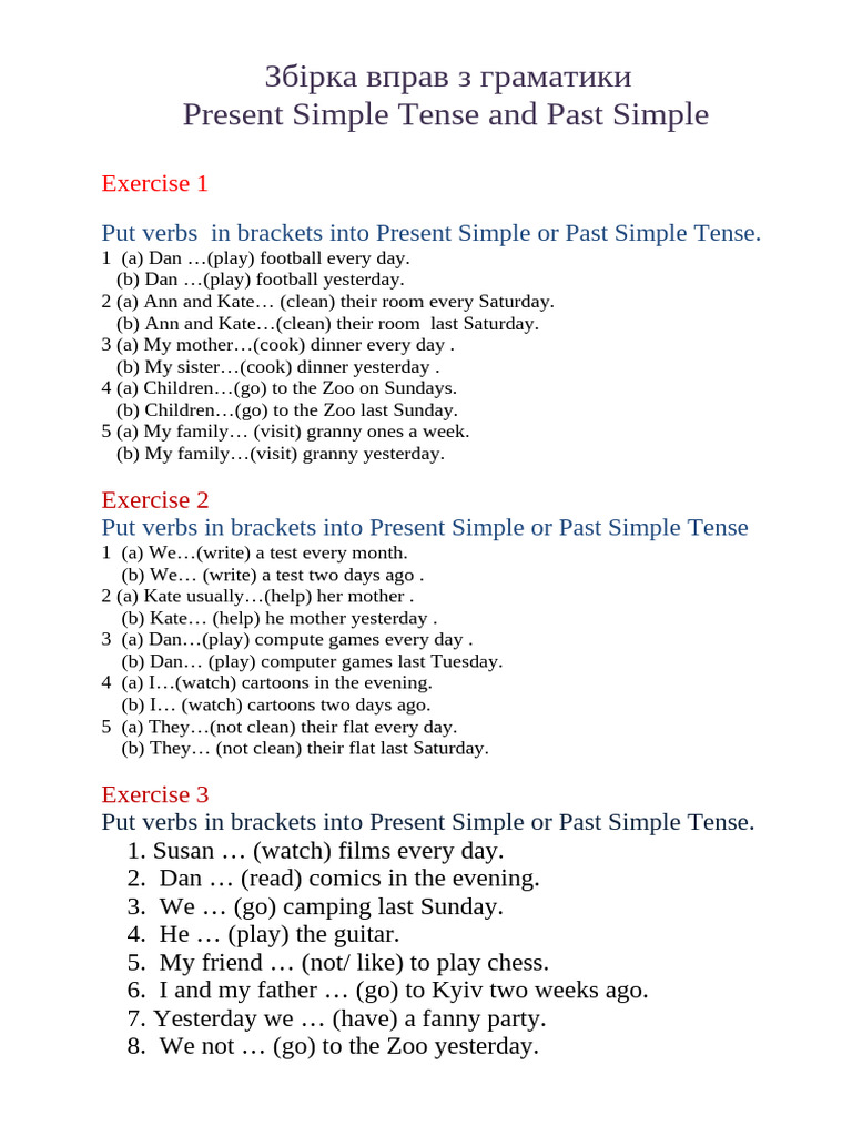 Pr. Simple or Past Simple | PDF