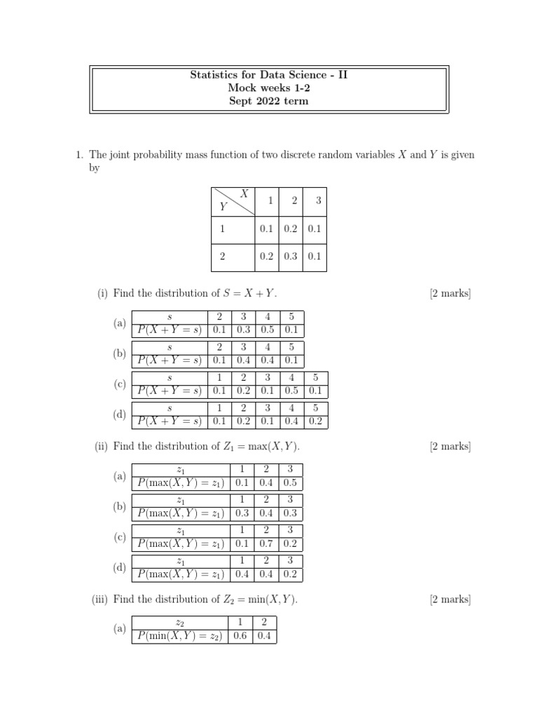 Joint PMF and Distributions in Statistics | PDF | Poisson Distribution ...