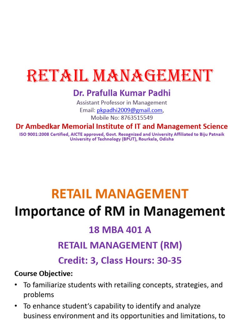 Retail Management - Mba | PDF