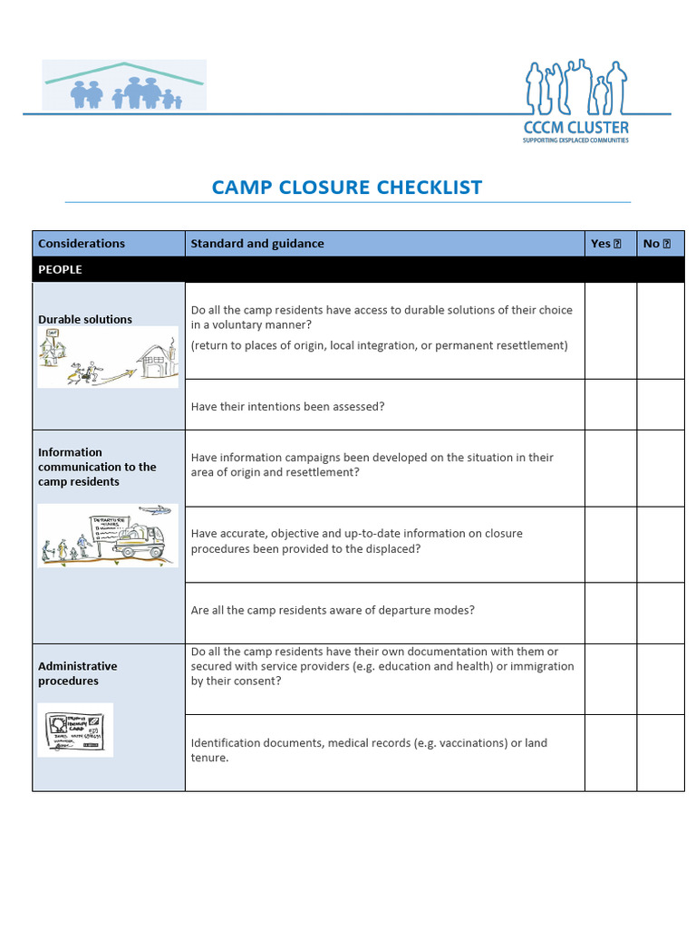9-Camp Closure Check List v2 | PDF | Waste | Sanitation