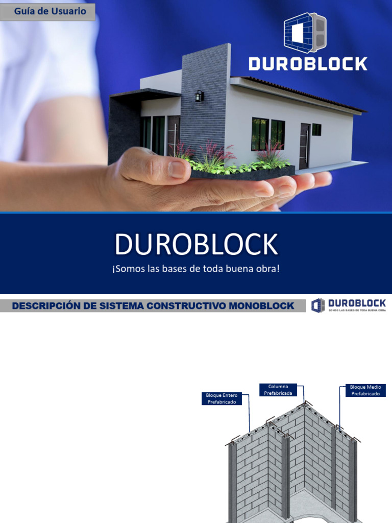 Sistema Constructivo Monoblock Duroblock | PDF | Fundación (Ingeniería ...