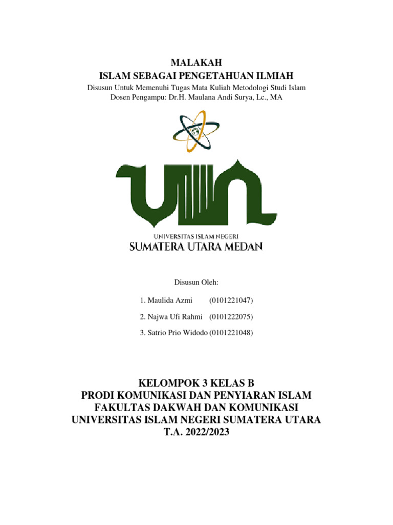 Makalah Islam Sebagai Pengetahuan Ilmiah