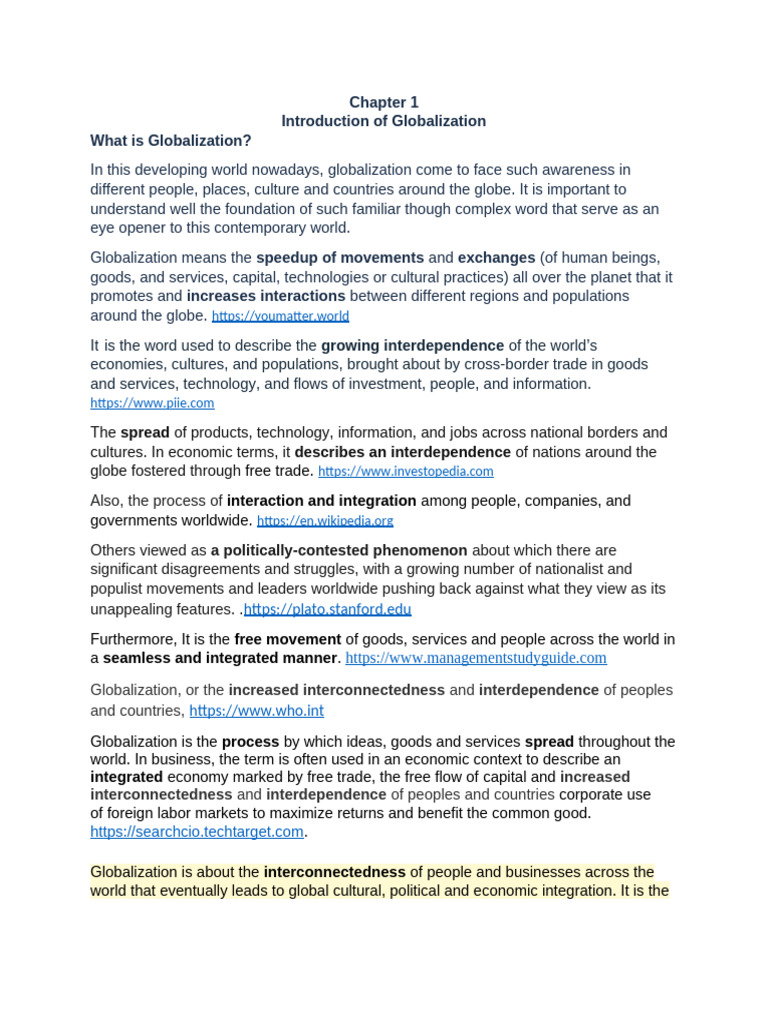 Chapter 1 What Is Globalization | PDF