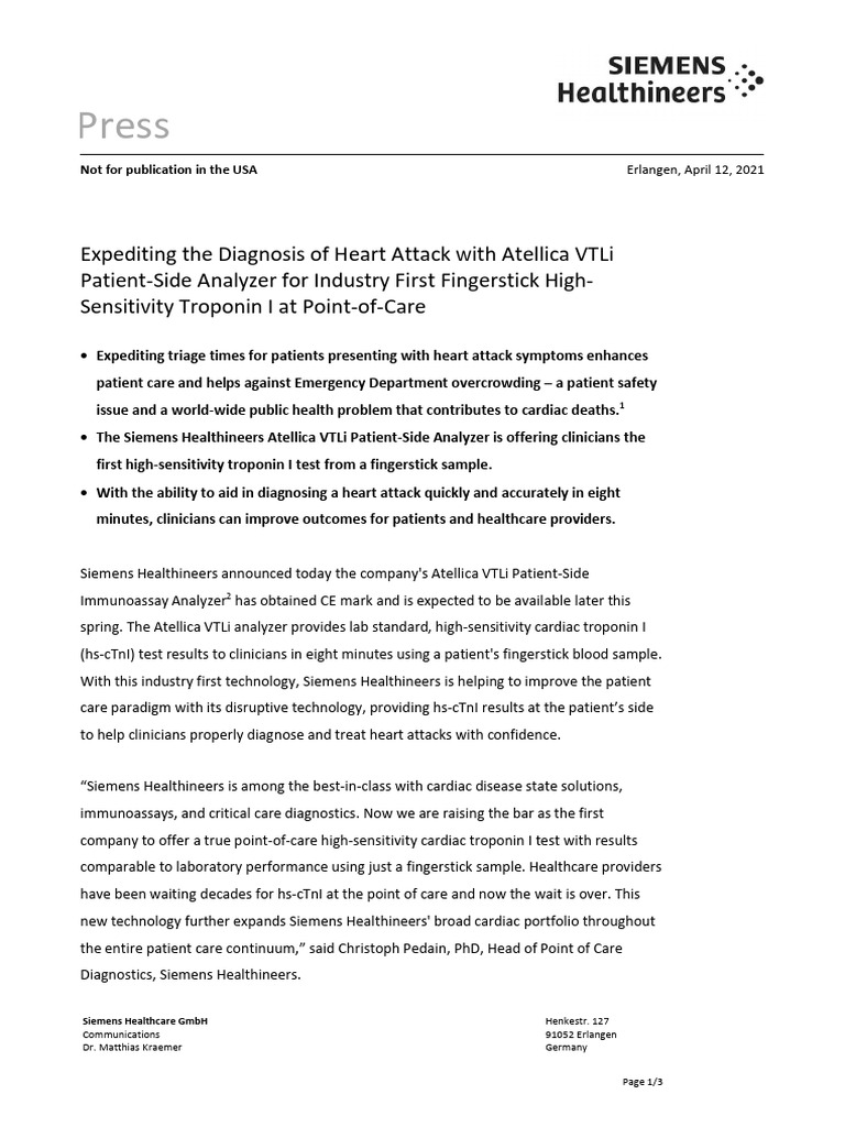 Press Release - POC Atellica VTLi 1 | PDF