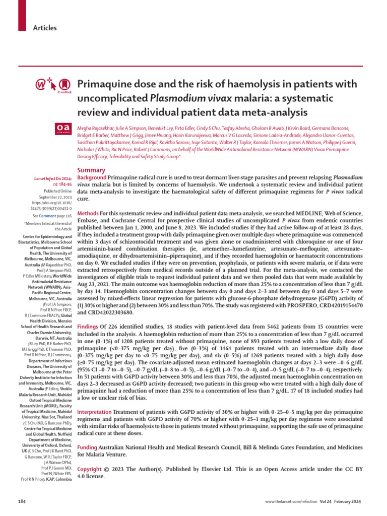 Primaquine visual data 7