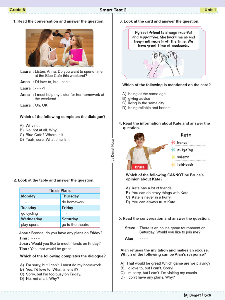 8.1 Smart Test 2 | PDF