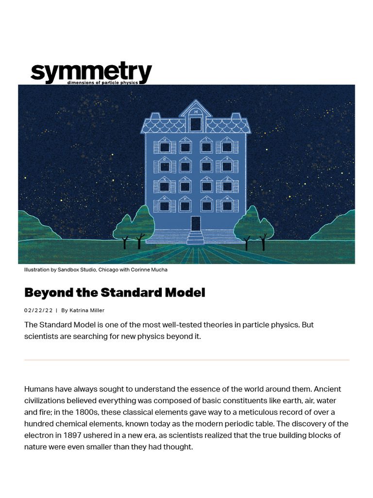 Beyond The Standard Model - Symmetry Magazine | PDF