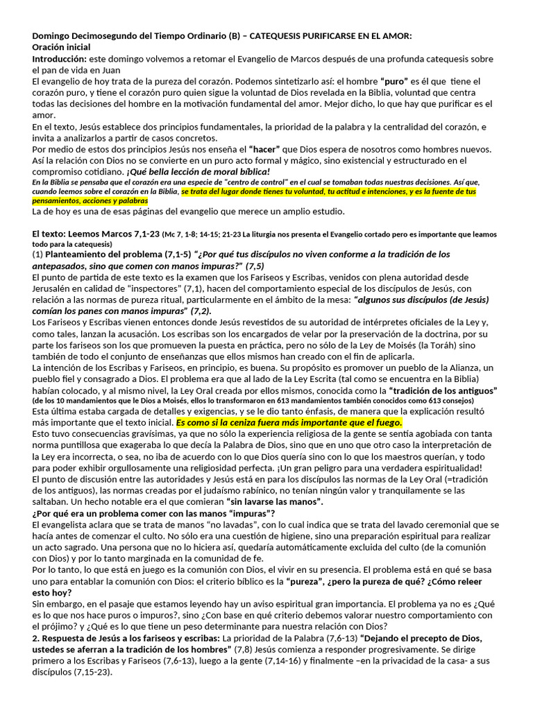 Domingo Decimosegundo Del Tiempo Ordinario | PDF