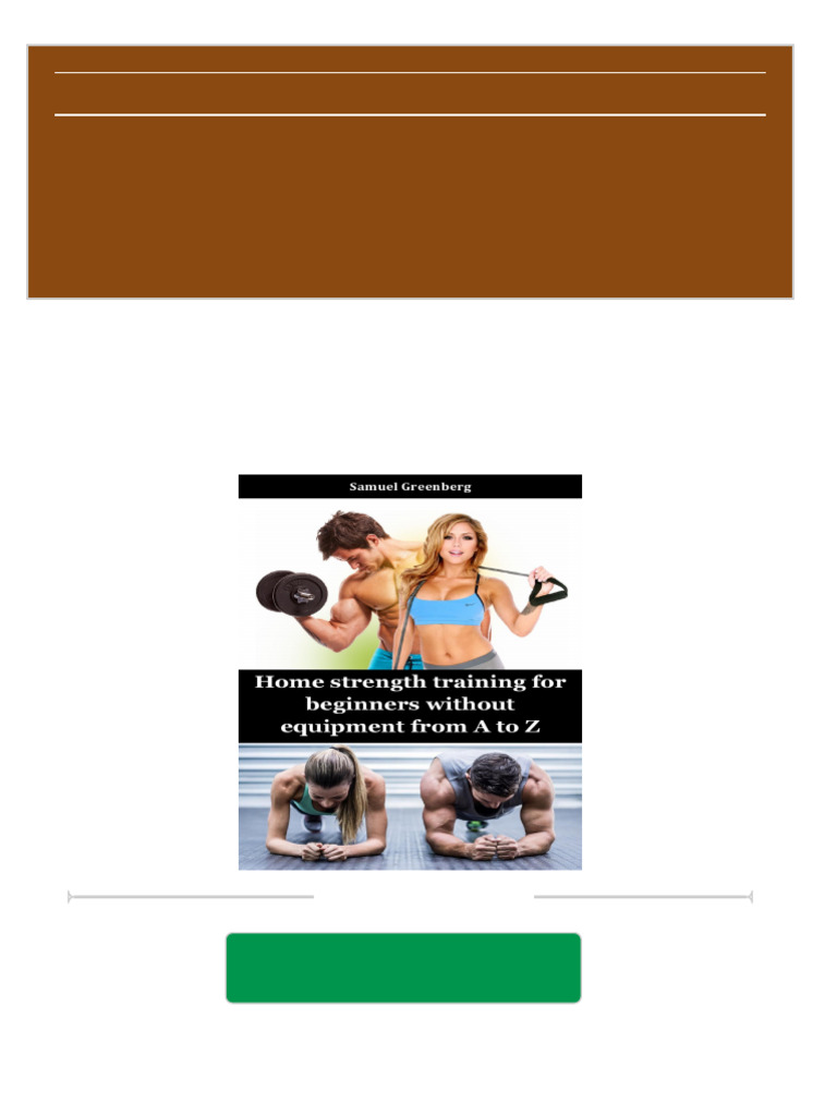 [FREE PDF sample] Home strength training for beginners without