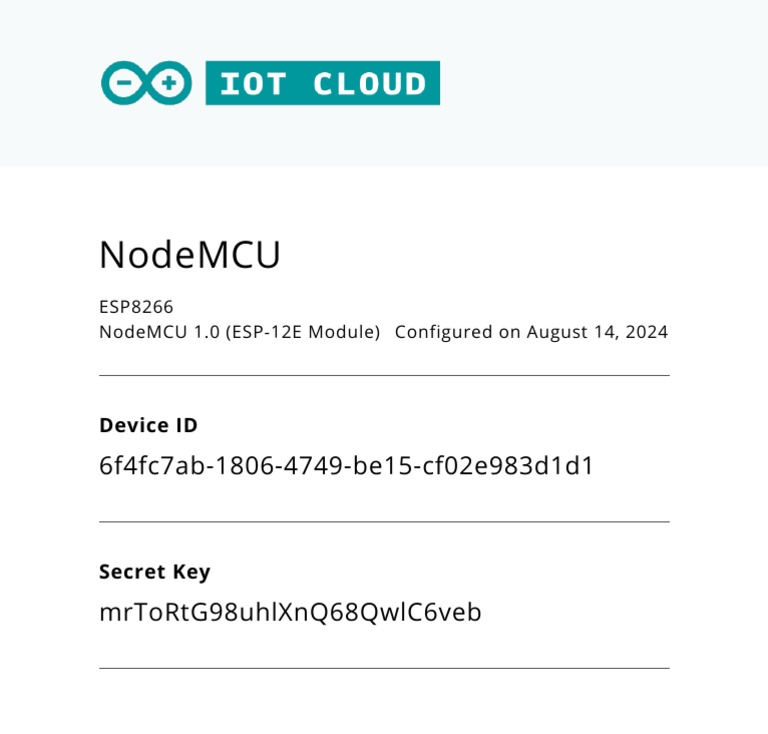 Arduino Device Secret Key | PDF