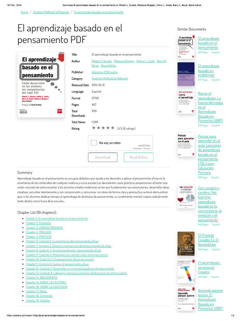 S El Aprendizaje Basado en El Pensamiento | PDF